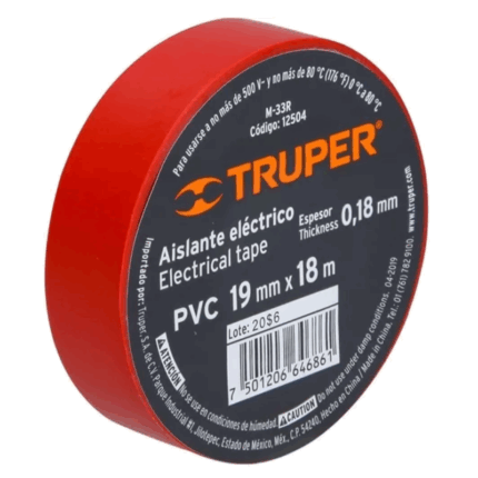 TAPE ELECTRICO ROJO 19mmx18m TRUPER