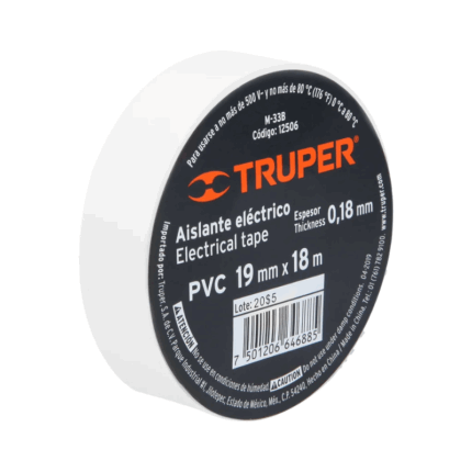 TAPE ELECTRICO BLANCO 19mmx18m TRUPER