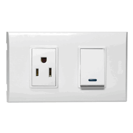 INTERRUPTOR Y TOMA CORRIENTE SENCILLO