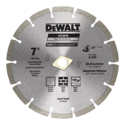 DISCO DIAMANTE SEGMENTADO 7'' DEWALT