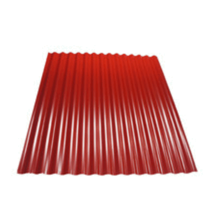 HOJA ZINC 42 X 20' ondulado Esmaltado Rojo