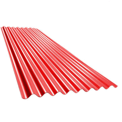 HOJA ZINC 42 X 24' ondulado Esmaltado Rojo